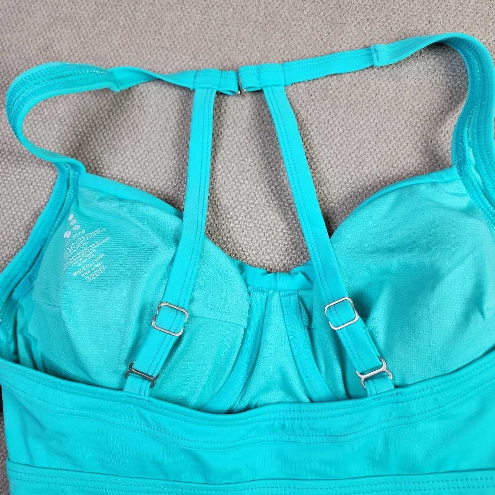 NWT Title Nine Blue Green Tankini Top Underwire Size 32DD - Picture 9 of 15